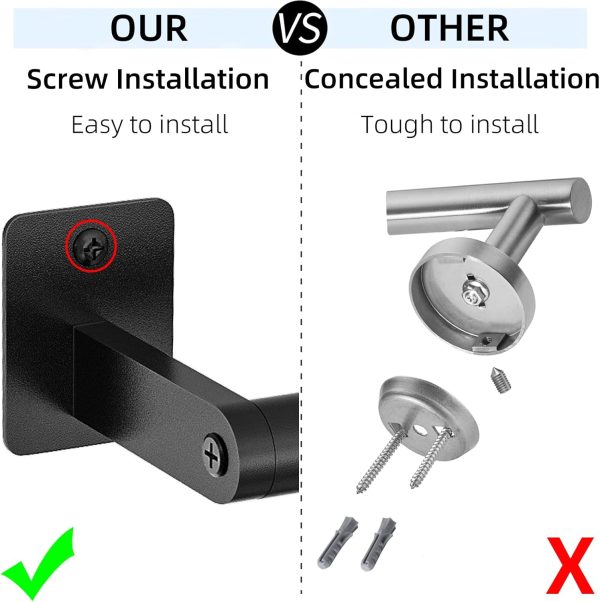 Bathroom Towel Bar, 24 Inch Towel Racks for Bathroom Wall Mounted, Heavy Duty Hand Towel Holder Organizer, Modern Home Decor Towel Rod, Matte Black Single Bar - Image 2