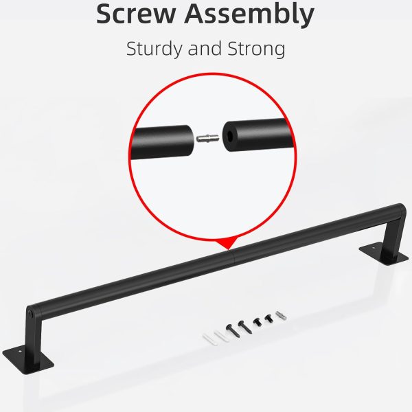 Bathroom Towel Bar, 24 Inch Towel Racks for Bathroom Wall Mounted, Heavy Duty Hand Towel Holder Organizer, Modern Home Decor Towel Rod, Matte Black Single Bar - Image 7