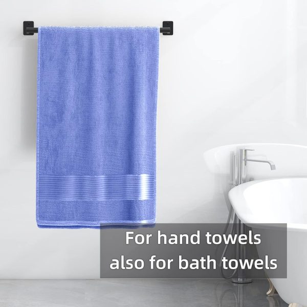Bathroom Towel Bar, 24 Inch Towel Racks for Bathroom Wall Mounted, Heavy Duty Hand Towel Holder Organizer, Modern Home Decor Towel Rod, Matte Black Single Bar - Image 8