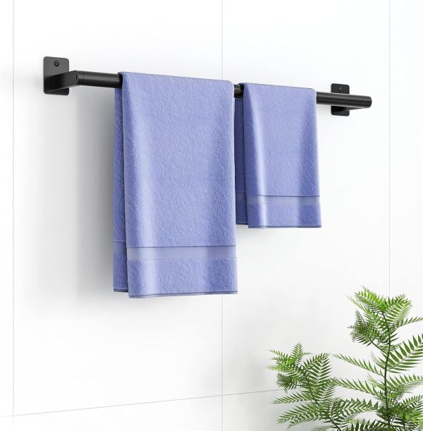 Bathroom Towel Bar, 24 Inch Towel Racks for Bathroom Wall Mounted, Heavy Duty Hand Towel Holder Organizer, Modern Home Decor Towel Rod, Matte Black Single Bar - Image 9