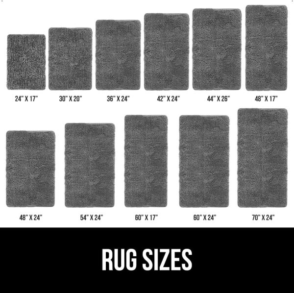 Gorilla Grip Bath Rug Mat 24x17, Thick Soft Absorbent Chenille, Rubber Backing Quick Dry Microfiber Mats, Machine Washable Rugs for Shower Floor, Bathroom Runner Bathmat Accessories Decor, Grey - Image 6