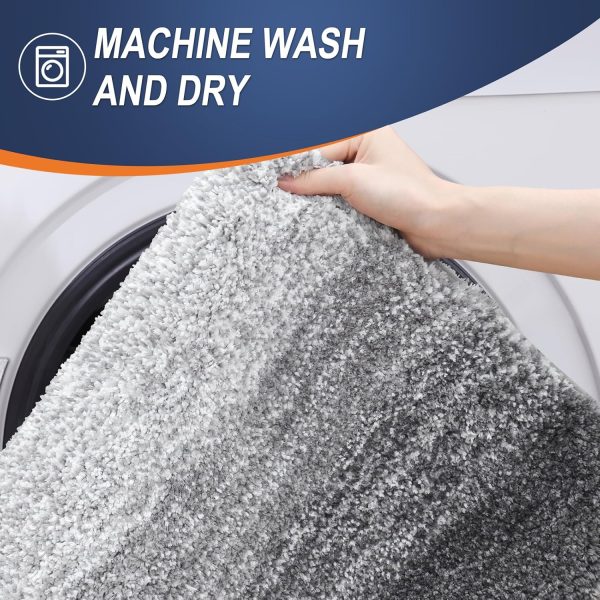 OLANLY Bathroom Rug Mat 24x16, Extra Soft and Absorbent Microfiber Bath Rugs, Non-Slip Plush Shaggy Bath Carpet, Machine Wash Dry, Bath Mats for Bathroom Floor, Tub and Shower, Grey - Image 6