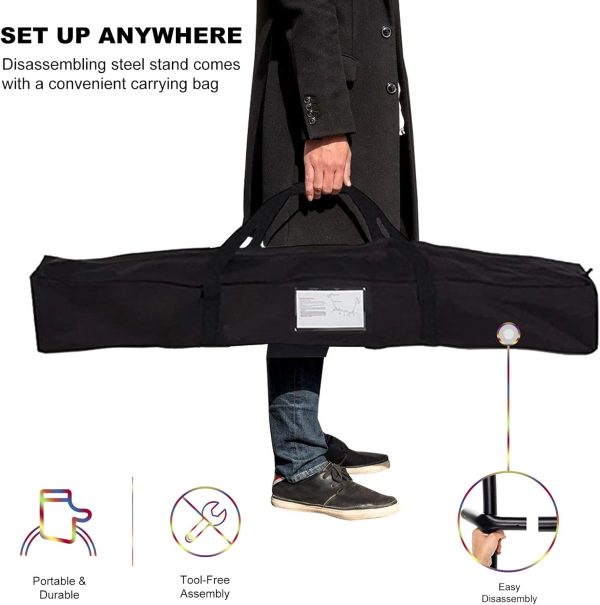 SZHLUX Double Hammock with Stand Included 450lb Capacity Steel Stand, Premium Carry Bag Included and Two Anti Roll Balance Beam - Image 6