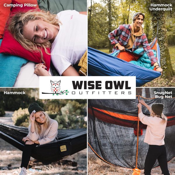 Wise Owl Outfitters Hammock for Camping Hammocks Gear for The Outdoors Backpacking Survival or Travel - Portable Lightweight Parachute Nylon - Up to 500lbs - Image 8